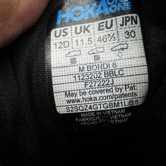Hoka Running Shoes Mens 12‎ D Black Bondi 8 Low Top Chunky Lightweight Lace-Up main image 15